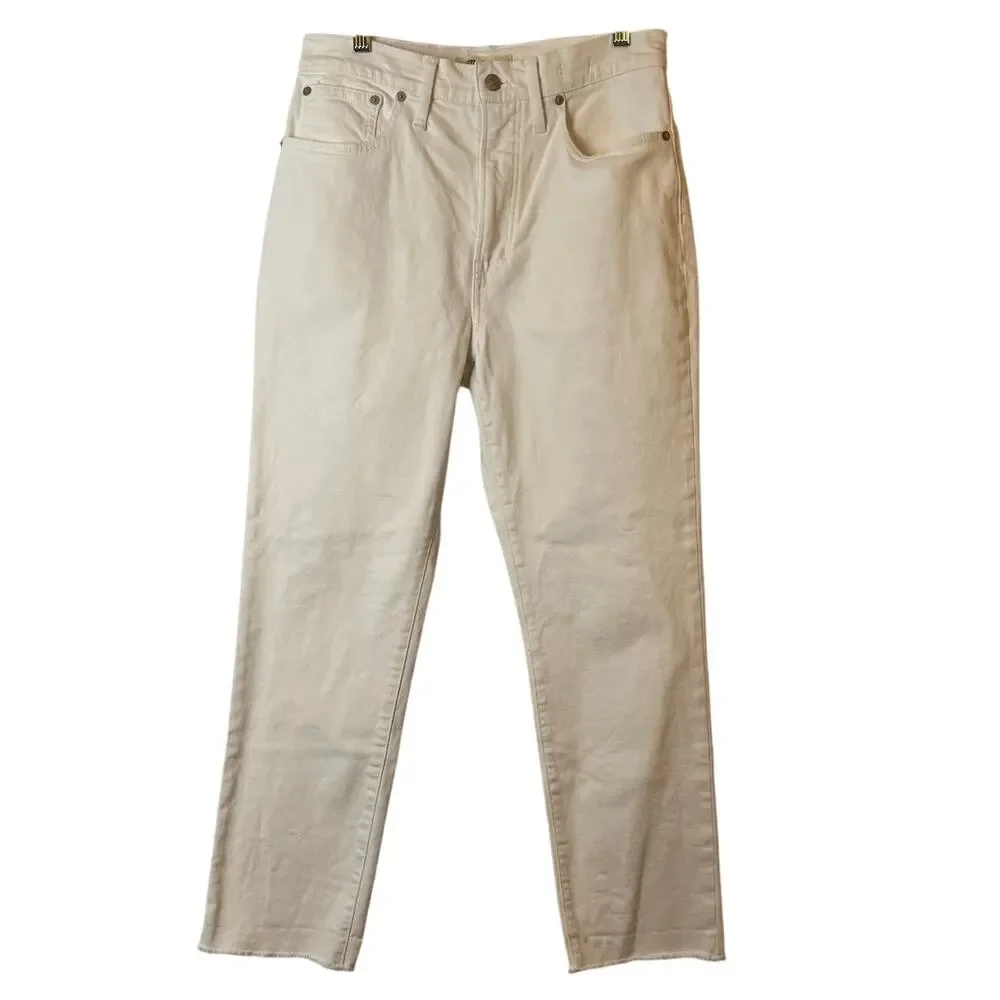 Madewell The Perfect Vintage Straight Leg Jean in Cream Size 28 - Picture 2 of 10